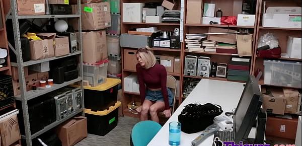  Short haired Emma is coerced by officer into getting her cunt drilled